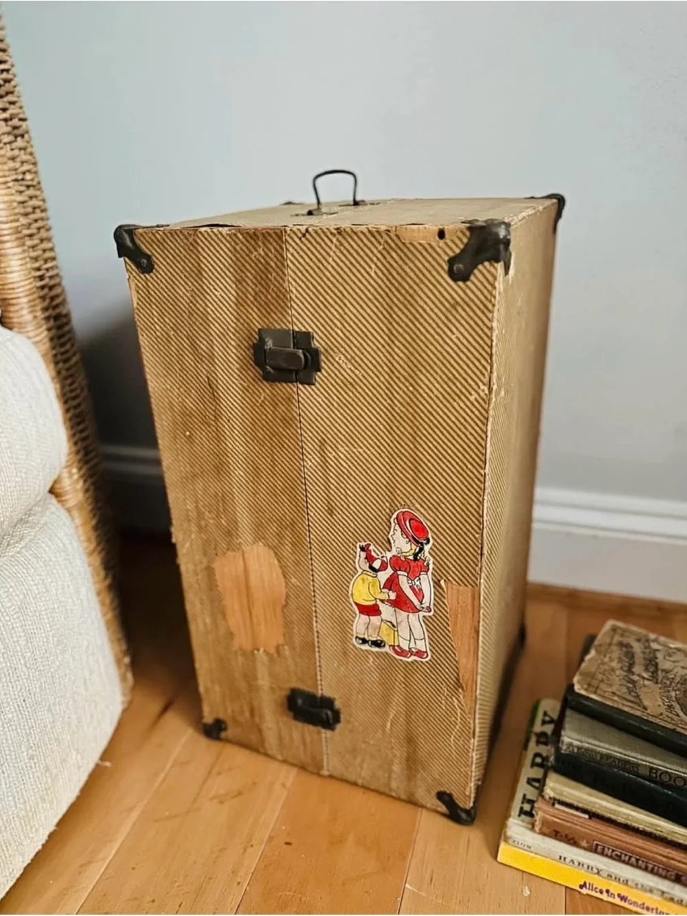 Vintage doll travel trunk